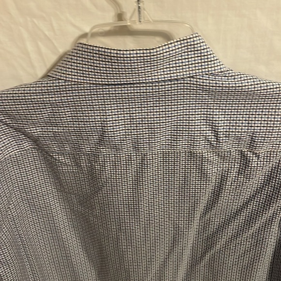 Egara Men’s Blue Striped Light Searsucker Button Up Dress Shirt Size Large Slim - Picture 8 of 12